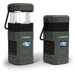 Albrecht DR 114 DAB, Batteriebetriebene Campingleuchte, Schwarz, 80 lm, USB C, A