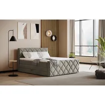 Cotta Boxspringbett COTTA "Tower inkl. Bettkasten, mit Keder in abgesetzter Farbe", dunkelgrau, keder: charcoal, B:181cm L:228cm, 100% POLYESTER (PES), Komplettbetten, Boxspringbett, in verschiedenen Breiten, Härtegraden und Farben erhältlich