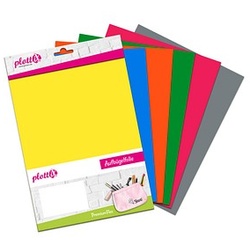 plottiX PremiumFlex Aufbügelfolie farbsortiert Flex-Folie 20,0 x 30,0 cm,  6 St.