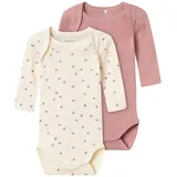 NAME IT Baby - Mädchen Nbfbody 2p Ls Buttercream Hearts Noos, Buttercream, 56 - 56