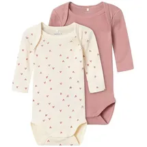 NAME IT Baby - Mädchen Nbfbody 2p Ls Buttercream Hearts Noos, Buttercream, 56 - 56