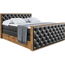 altdecor Boxspringbett 180 x 200 cm H3 Schwarz