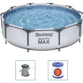 BESTWAY Steel Pro MAX Swimmingpool-Set 305 x 76 cm inkl. Filterpumpe