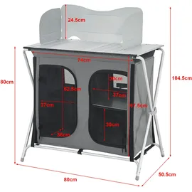 [en.casa] Campingtisch Tullinge Dunkelgrau