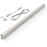 Briloner Unterbauleuchte Küche, LED Lichtleiste Küche, Schrankbeleuchtung, Küchenlampe, Lampe, 58,5x2,2x3 cm, Weiß,