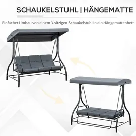 Outsunny Hollywoodschaukel Dunkelgrau 3-Sitzer