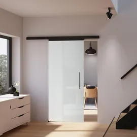 Inova Glasschiebetür satiniert beidseitig 90 x 203,5 cm schwarz