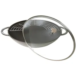 Staub Wok 30 cm, Gusseisen Induktionsgeeignet, schwarz