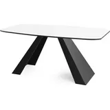 WFL GROUP Esstisch Monte im Modern Still, Rechteckig Tisch - Ausziehbar von 160 cm bis 200 cm, Pulverbeschichtete schwarzen Metallbeine - 160 x 80 cm - Farbe... - Weiß