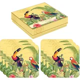 Set mit 6 Glasuntersetzern, 10,5 x 10,5 cm, robust aus Kork