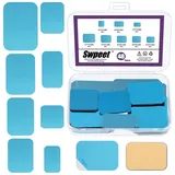 Swpeet 48pcs 8 Größen Quadrat unter Schrank Licht Magnetstreifen mit Klebstoff-Rücklage, Ersatz Magnetstreifen, Schrank Lichter Klebrig, Metallstreifen Eisenblecht, Nicht Magnete