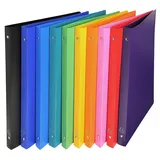 Exacompta Ringbuch PP 500μ 2-Ring Mechanik perfekt für die Schule und das Büro Ordner Ring-Mappe Aktenmappe farbig sortiert 541999E 10er Pack Premium Opak aus blickdichten Kunststoff DIN A4 mit 2 Ringe 15mm, Rücken 20mm, blickdicht, Format