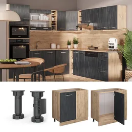 Vicco Eckunterschrank R-Line 86 x 46 x 81,5 cm Schwarz
