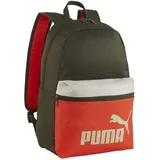 Puma Phase Backpack Colorblock Dark Olive-Redmazing-Desert dust OSFA -