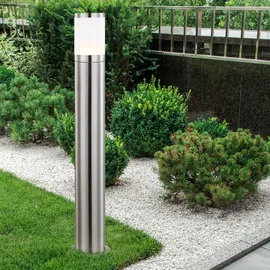 GLOBO Wegeleuchte H 80 cm 1x E27 Edelstahl, Silber