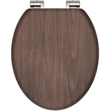 WC-Sitz Deckel Brille Toiletten Klobrille Klositz Softclose Holz dunkel furniert