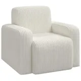 vidaXL Sessel Creme Cord 72 x 71 x 70 cm Creme mit Rollen