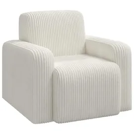vidaXL Sessel Creme Cord 72 x 71 x 70 cm Creme mit Rollen