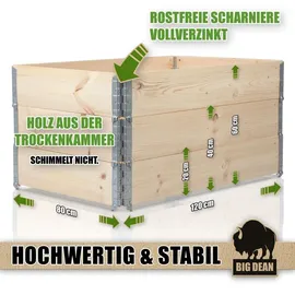 BigDean Hochbeet 120 x 80 x 60 cm Beige