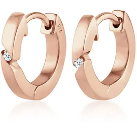 Elli DIAMONDS Creolen Basic Diamant (0,03 ct.) roségold 925 Silber onesize