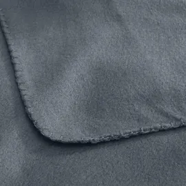 Wometo Polar Fleecedecke 130x160 ca. 400g mit Antipilling & Kettelrand - Farbe dunkelgrau grau