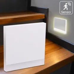 LED Treppenleuchten mit Bewegungsmelder eckig weiß 1,5W - Lichtfarbe: Warmweiß -...