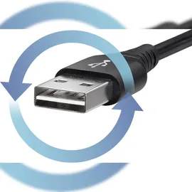 Renkforce USB-Kabel USB 2.0 USB-C® Stecker, USB-A Stecker 1.00 m Schwarz RF-4609276