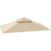 Outsunny Ersatzdach, Beige, Kunststoff, 152x1x244 cm, Sonnen- & Sichtschutz,