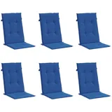 vidaXL Gartenstuhlauflagen für Hochlehner 6 STK., Gartenstühle Sitzauflagen, Sitzkissen Polsterauflagen UV-Beständig, Hochlehner Auflagen, Königsblau Stoff