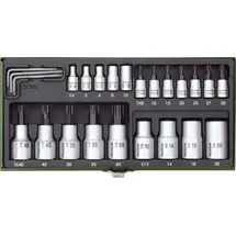 PROXXON Steckschlüssel-Bit-Einsatz-Set 1/4 (6,3 mm), 1/2 (12,5 mm) 24-tlg.