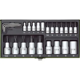 PROXXON Steckschlüssel-Bit-Einsatz-Set 1/4 (6,3 mm), 1/2 (12,5 mm) 24-tlg.