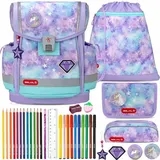 Belmil Schulranzen Set Classy Plus Diamond Unicorn 10-teilig gefüllt - Lila