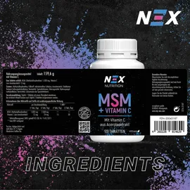 nex nutrition NEX MSM + Vitamin C Tabletten 120 St.