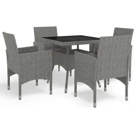 vidaXL Garten-Essgruppe 5-tlg. Grau