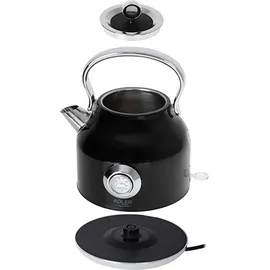 Adler AD 1346b Wasserkocher mit Thermometer, 2200w 1.7l Schwarz
