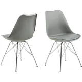 VCM ebuy24 Esszimmerstuhl Grau Chrom.