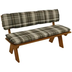 DEGAMO Auflagenset SEATTLE für Bank 3-sitzer 150cm, grau/beige kariert, 2-teilig