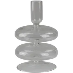 Kerzenständer AM DESIGN "aus klarem Glas", transparent (klar), B:10cm H:16cm, Glas, Kerzenhalter, zeitlos und vielseitig einsetzbar