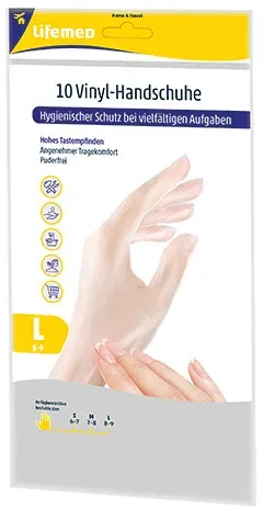 Lifemed Vinyl-Handschuhe, puderfrei, transparent L / 34 x 10 = 340 Stück