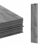 Relaxdays PVC Bodenbelag selbstklebend, 5m2/36 Stück, Holzoptik, Bad, Küche, Klebefliesen 91x15 cm, rutschfest, hellgrau