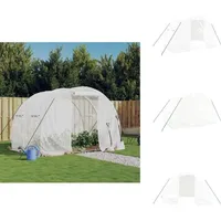 Vidaxl - Gewächshaus Mit Stahlrahmen Weiß 6 M2 3x2x2 M - Gewächshaus - Pflanzenhaus - Glashaus - Tomatenhaus - Hochbeet