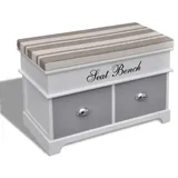 furnicato Truhenbank Schrank Sitzbank +Kissen+2 Schublade weiß