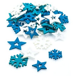 Streuteile "Sterne, Schneeflocken", 3–4 cm, 72 Stück