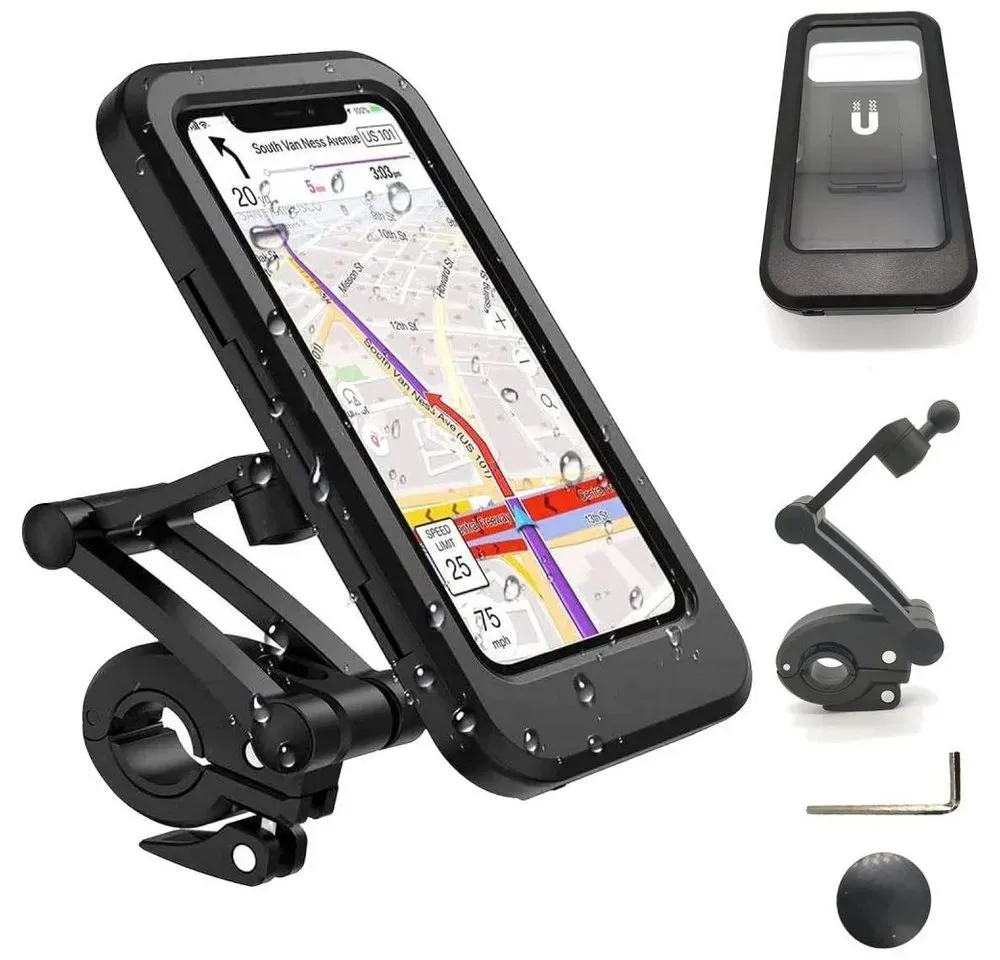 Lubgitsr Fahrrad Handyhalterung wasserdichte Smartphone Halter mit Touch-Screen Handy-Halterung, (1-tlg) schwarz
