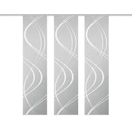 HOME WOHNIDEEN Schiebegardine TIBERIO 3er SET (3 St), Paneelwagen, blickdicht, Schiebegardine 3er SET TIBERIO grau