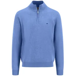 Troyer FYNCH-HATTON, Herren, Gr. XXXL, blau (crystal blau), Strick, Obermaterial: 100% Baumwolle, casual, bequem, Langarm Bündchen, Pullover, mit Logostickerei