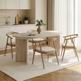 HANAH Home Ausziehtisch 160 x 75 x 90 cm beige