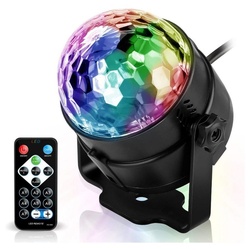 GelldG Discolicht Discokugel LED Party Lampe Musikgesteuert mit USB, 7 Farbe Discolicht schwarz