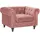 Beliani Sessel CHESTERFIELD Samtstoff 72 x 75 x 80 cm Rosa mit Rollen