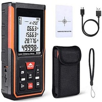 Tacklife S5-60, 60 m Laser-Entfernungsmesser, Lasermessgerät, USB-Aufladung, ±2 mm